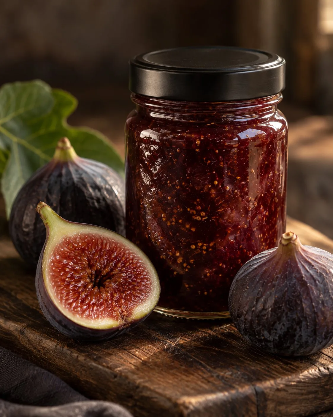 Jar of dark fig jam