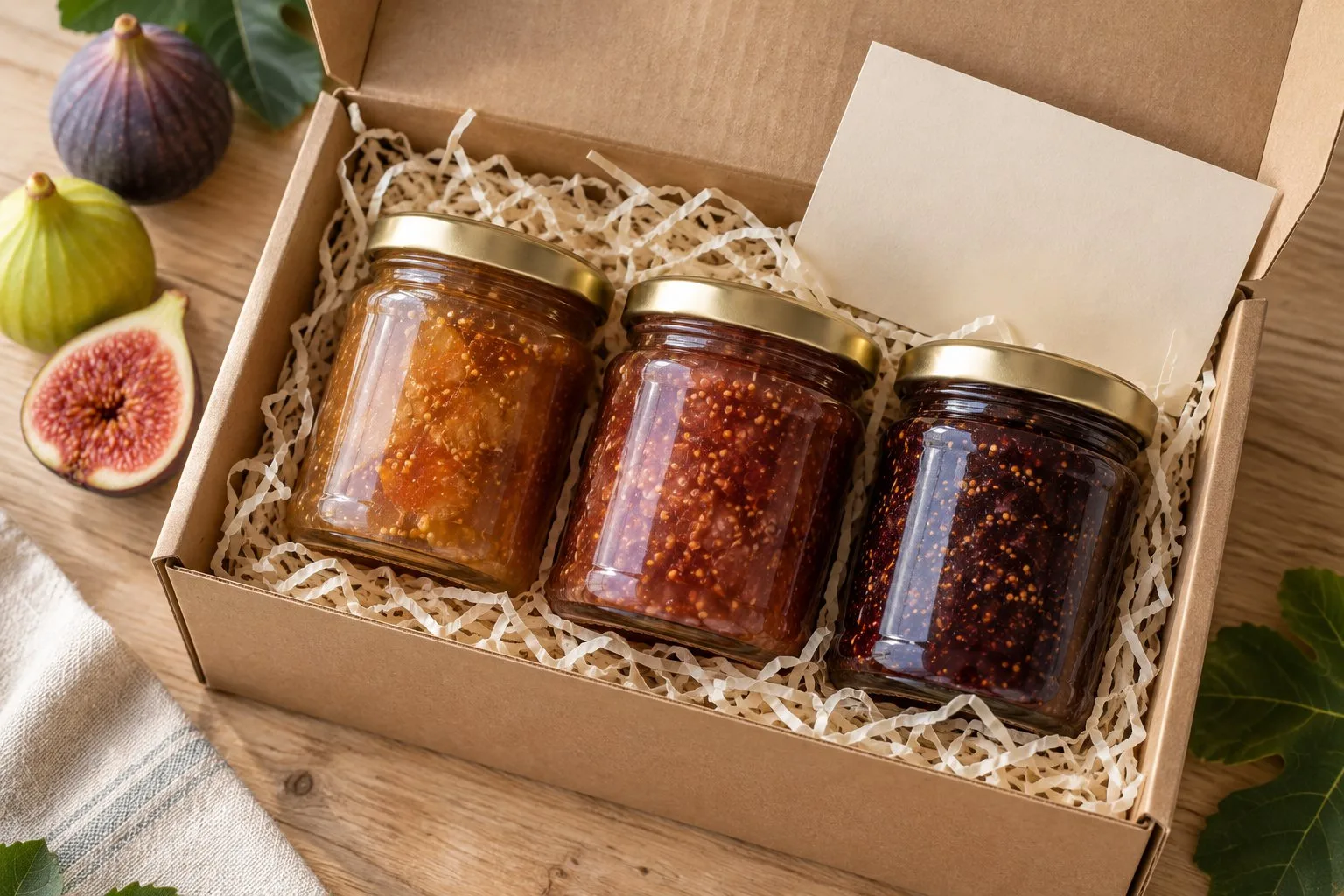 Gift box of three fig jams