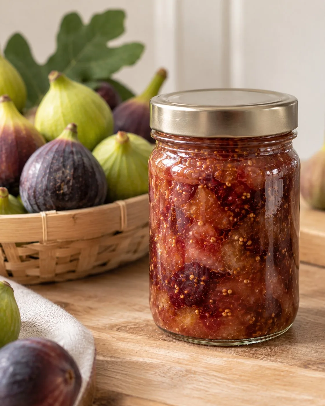 Jar of mixed fig jam