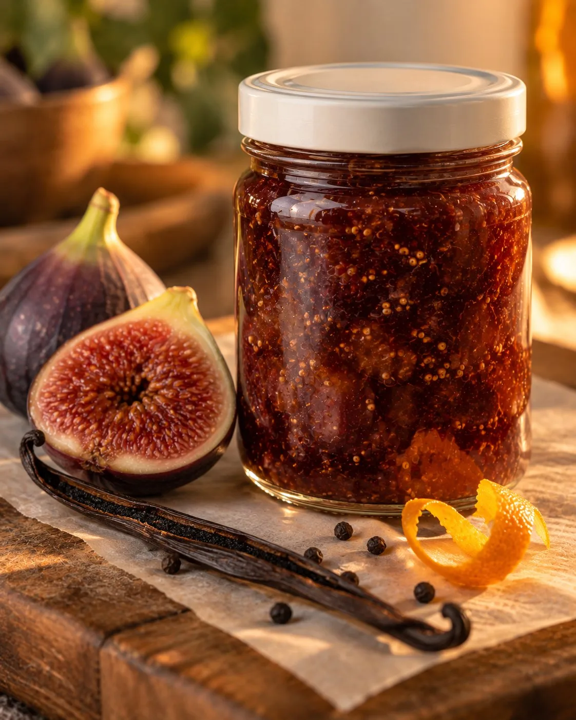 Seasonal fig jam jar