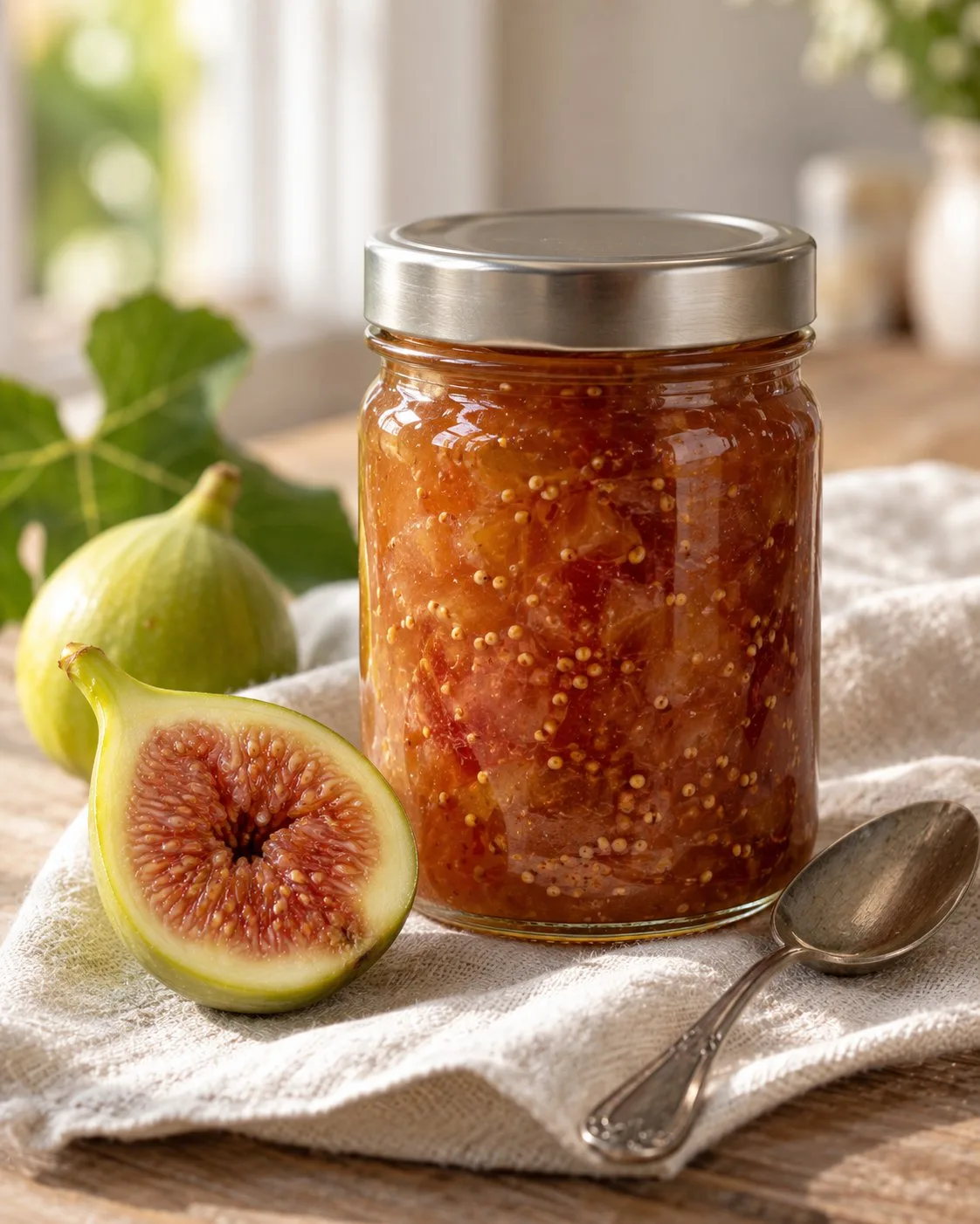 Jar of white fig jam