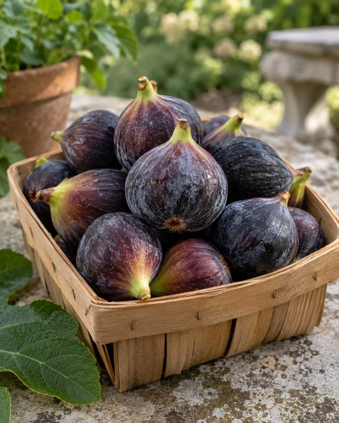 Black Mission figs cut in half